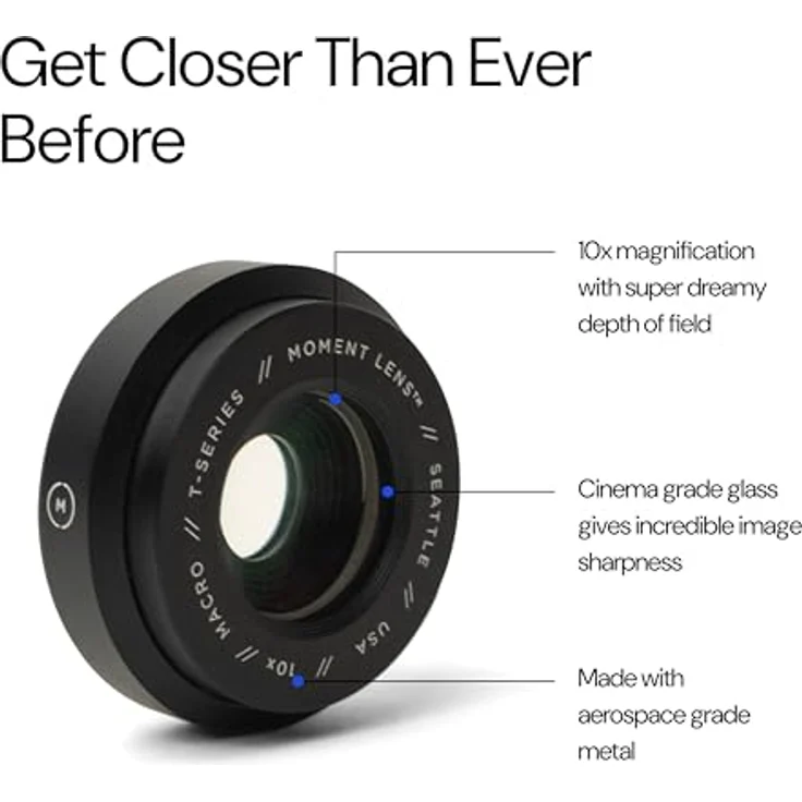 MOMENT Macro 10x Lens T-Series, Makroobjektiv für Smartphones mit Bokeh-Effekt und Gegenlichtblende, kompatibel mit iPhone 13 und neuer – Bild 3