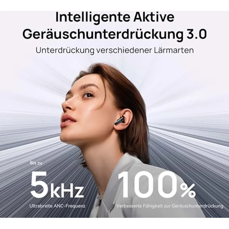 HUAWEI FreeBuds 6i, Intelligente Aktive Geräuschunterdrückung 3.0, Druckvoller Bass, Bis zu 35 Stunden Akkulaufzeit, Bluetooth 5.3, IP54 Schwarz – Bild 2