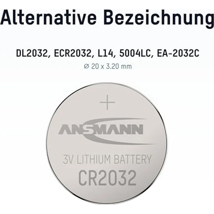 Ansmann CR2032 Li-Ion Knopfzelle, hochwertige Batterien für Autoschlüssel mit langer Lebensdauer – Bild 2