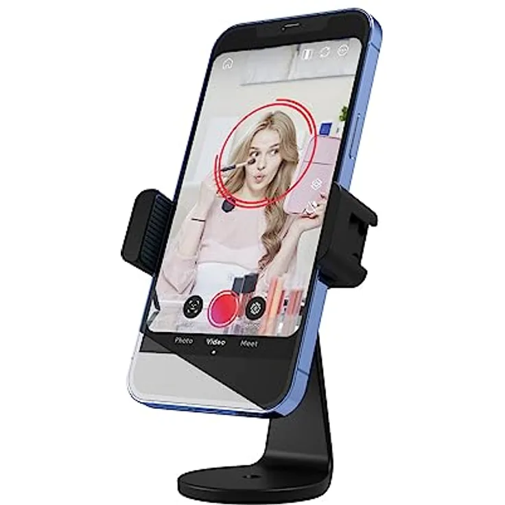 Pivo Smart Mount Verstellbarer Smartphone-Halter mit vertikaler und horizontaler 360°-Rotation, Aluminium-Ständer mit Universalklemmen-Adapter mit 1/4-Zoll-Gewinde für Stative