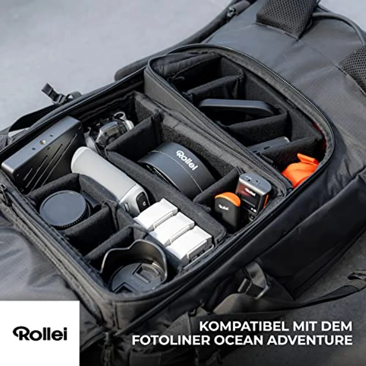 Rollei Fotoliner Ocean Cube S, Flexibler gepolsterter Kamerataschen Einsatz mit Variabler Innenaufteilung zum Einsatz in Rollei Fotoliner Ocean Adventure – Bild 3