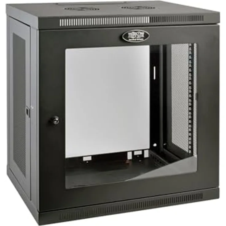 Tripp Lite 12U Wall Mount Rack Enclosure Server Cabinet, 16.5" Deep, Switch-Depth (SRW12U) - Stabiler Stahlschrank mit 90kg Tragfähigkeit, transparentes Acrylglasfenster