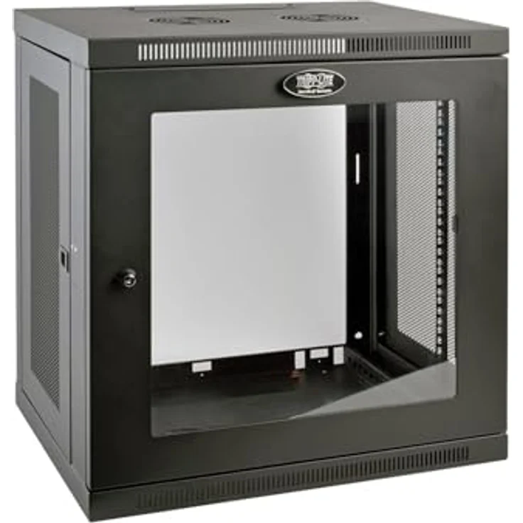 Tripp Lite 12U Wall Mount Rack Enclosure Server Cabinet, 16.5" Deep, Switch-Depth (SRW12U) - Stabiler Stahlschrank mit 90kg Tragfähigkeit, transparentes Acrylglasfenster