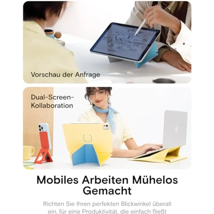 MOFT Dynamic Folio Hülle für 13" iPad Pro (M4 2024/M5 2025), Schlanke magnetische Tablet Hülle mit über 20 Betrachtungswinkeln, Auto Wake/Sleep-Funktion - Eisnebel Blau – Bild 5