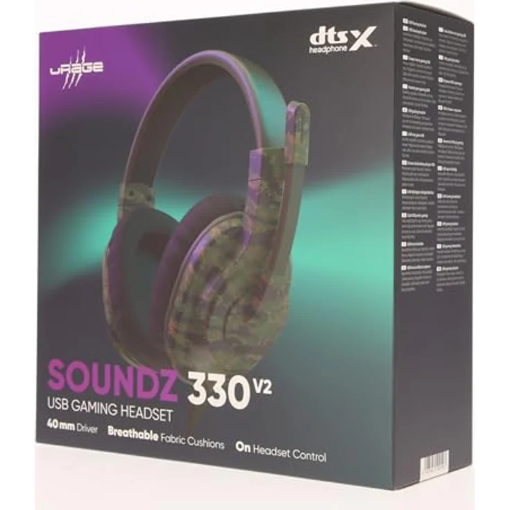 uRage Gaming-Headset SoundZ 330 V2, kabelgebundene Multi-Plattform Kopfhörer für PS5/PC, Over-Ear, in Camouflage – Bild 5