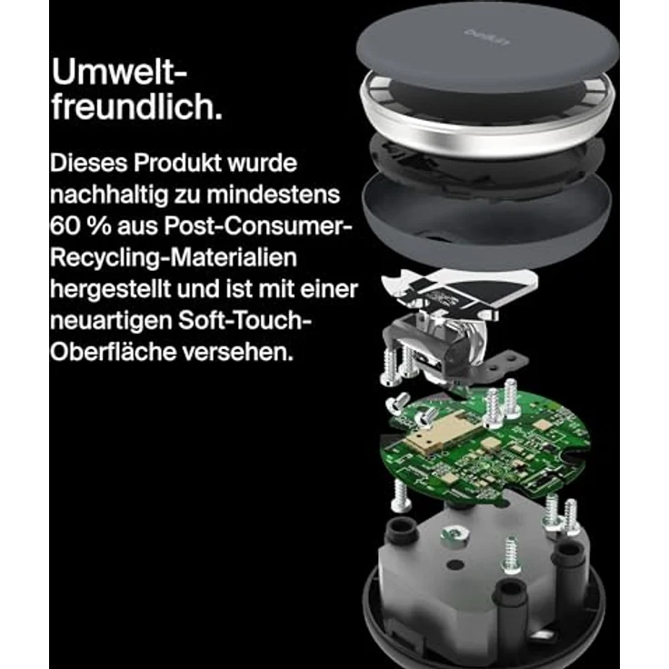 Belkin Boost Charge Pro 2-in-1 MagSafe Ladestation (15 W), Wireless Charger, Grau – Bild 6