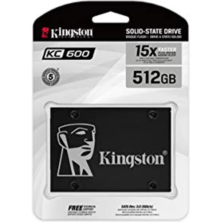 Kingston KC600 - Solid-State-Disk - verschlüsselt - 512 GB - intern - 2.5 Zoll (6.4 cm) - SATA 6Gb/s - 256-Bit-AES - Self-Encrypting Drive (SED), TCG Opal Encryption (SKC600/512G) – Bild 5