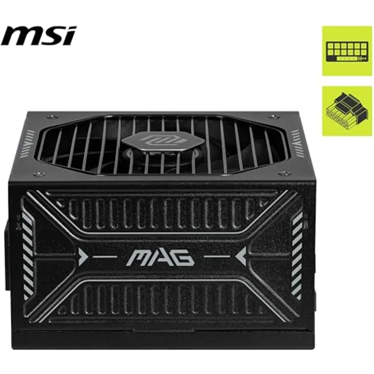 MSI MAG A850GLS PCIE5, 850 Watt ATX Netzteil mit 80 PLUS Gold-Zertifizierung, modularer Kabelmanagement, Schwarz – Bild 2