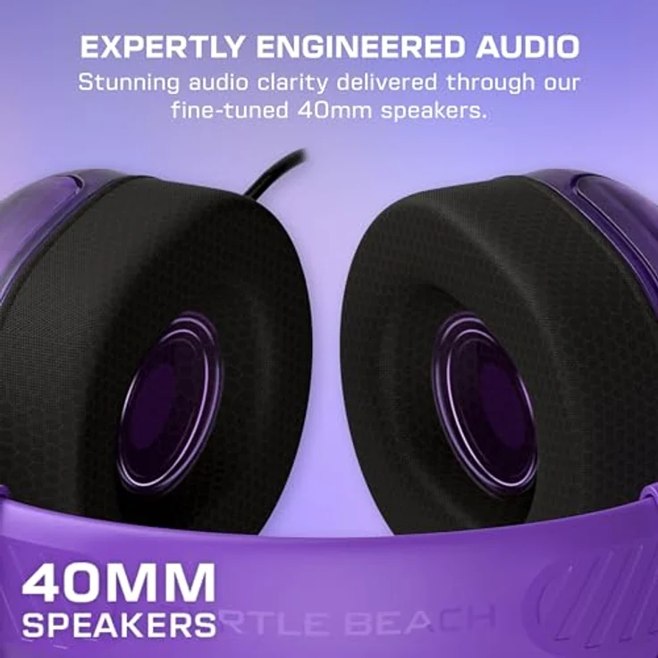 Turtle Beach Airlite Fit Ghost Lila, Wired Gaming Headset mit 40-mm-Lautsprechern, Flip-to-Mute Mic und Over-Ear Komfort, lizenziert für Nintendo Switch – Bild 3