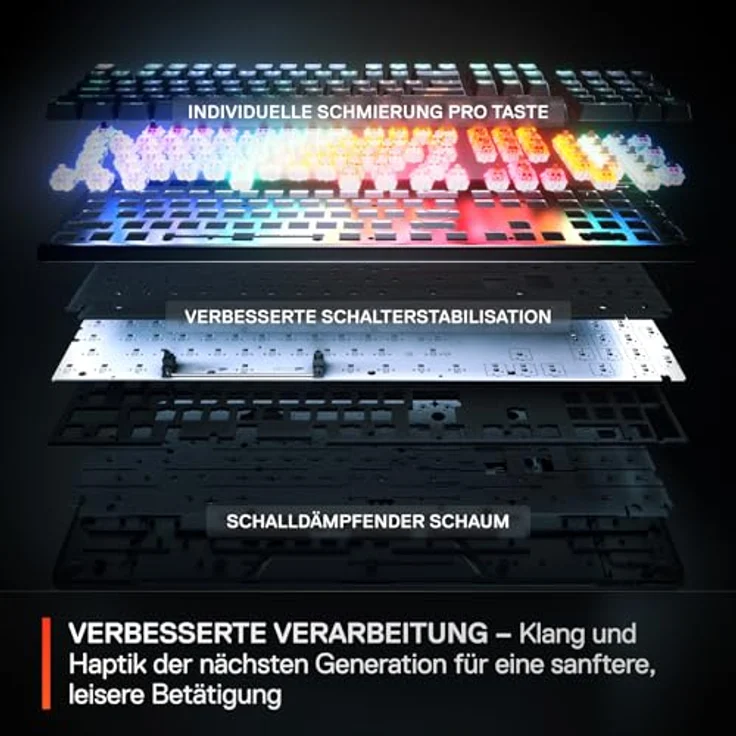 SteelSeries Apex Pro Gen 3 HyperMagnetic Gaming-Tastatur - OmniPoint 3.0 Switches - anpassbares Ansprechverhalten - Rapid Trigger - Rapid Tap/SOCD - OLED - RGB - PBT-Keycaps - DE Layout QWERTZ – Bild 5
