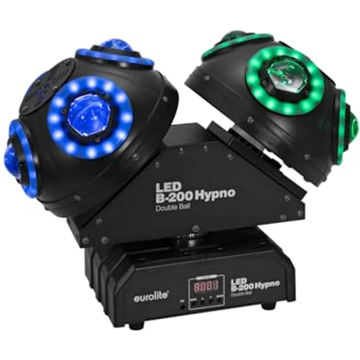 Eurolite LED B-200 Hypno Double Ball, Strahleneffekt Licht Set mit automatischem und Musikmodus, hohe Energieeffizienz – Bild 7