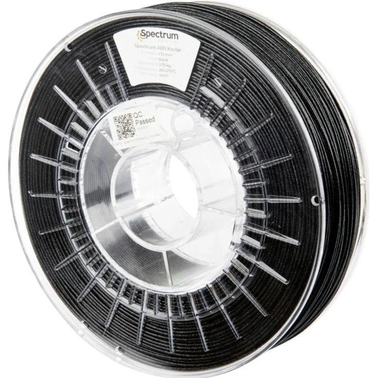 Spectrum ABS Kevlar 1.75mm 3D Filament, Schwarz, 0,75 kg, hohe Zugfestigkeit und Schlagfestigkeit