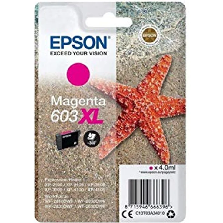 Epson Original 603XL Tinte Seestern, WF-2830DWF WF-2835DWF WF-2850DWF XP-2100 XP-2105 XP-3100 XP-3105 XP-4100 XP-4105 (Gelb) – Bild 2