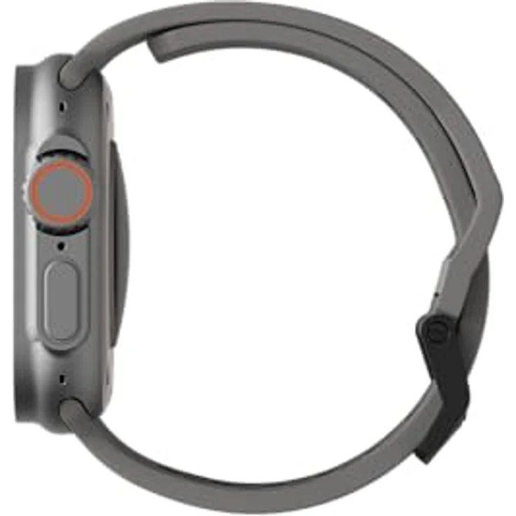 URBAN ARMOR GEAR Civilian Armband für Apple Watch Ultra / Ultra 2 / 45mm / 44mm / 42mm (Series 1-9, weich, antibakterielles Silikon, Edelstahlverschluss, titan) – Bild 4