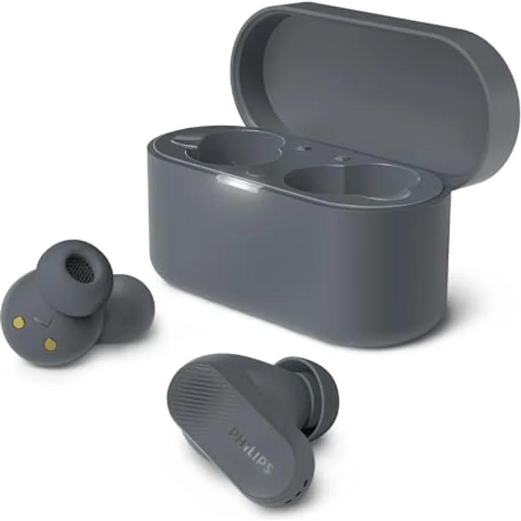 Philips TAT3509GY grau In-Ear Kopfhörer mit Ladecase im Taschenformat und Noise Cancelling – Bild 2