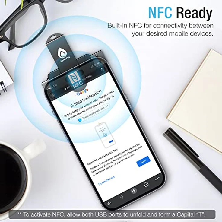 Thetis Pro FIDO2 Sicherheitsschlüssel, Zwei-Faktor-Authentifizierung, NFC Sicherheitsschlüssel, Dropbox, GitHub – Bild 4