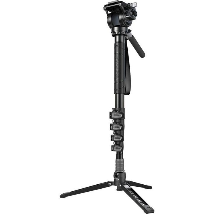 SmallRig 6624 Aluminium Monopod mit Videohead, 5-Segment, belastbar bis 6 kg, für weiche Kameraschwenks