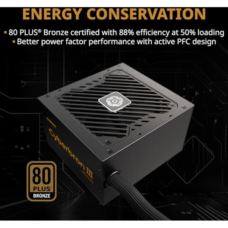ENERMAX CYBERBRON III 750 Watt|Nicht-modulares ATX 3.1-Netzteil| PCIe 5.1|80 Plus Bronze|geräuscharmer 120mm FDB-Lüfter| DC to DC mit jap. Kondensatoren|EMB750EWT-NAC, leises Netzteil mit hoher Leistungsreserve, 120mm FDB-Lüfter, Bronze-Zertifizierung – Bild 4