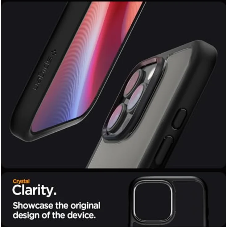 Spigen iPhone 16 Pro Max Hülle [Anti-Yellowing] Ultra Hybrid Case Transparent - Matte Black – Bild 2