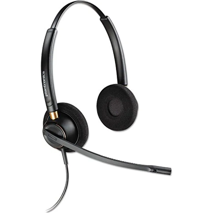 Poly Plantronics HW520 Binaural QD Kopfhörer Schwarz, Contextual Intelligence-Fähig für hochwertige Kundenkontakte