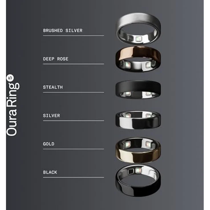 OURA Ring 5, Smart Ring für Gesundheitstracking, Größe 8, Stealth Black – Bild 7