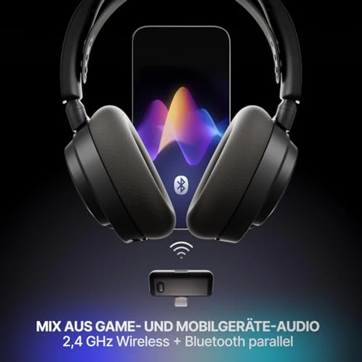 SteelSeries Arctis Nova 7 Wireless Gen 2, Multi-Plattform Gaming-Headset mit 50+ Std. Akkulaufzeit, 2,4 GHz/Bluetooth, Echtzeit-App-Steuerung, für PC, PS5, PS4, Switch 1/2 und Mobilgeräte – Bild 4