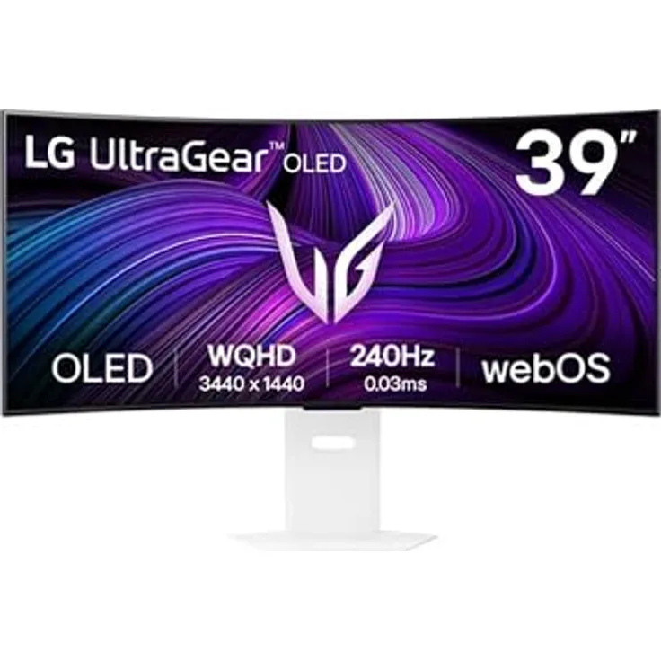 LG Ultragear™ 39GX90SA-W, 39 Zoll Gaming-PC-Monitor mit OLED-Panel, QHD (3440 x 1440), 1 ms, 240 Hz, DisplayHDR™ 400, DCI-P3 98,5%, FreeSync Premium, G-Sync kompatibel