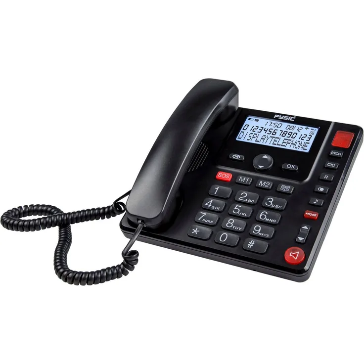 Fysic FX-3940 Seniorentelefon, hörgerätekompatibel, große Tasten, extra laut +85dB, einfache Bedienung