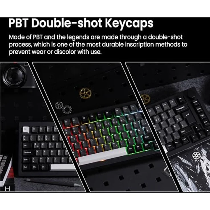 AKKO 5075B Gaming Tastatur, RGB mit Lavendar Purple Pro Switches, Hot Swap fähig, ISO DE/UK/Nordic, schwarz & silber – Bild 7