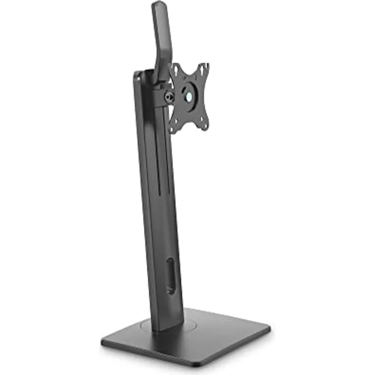 PureMounts Monitor-Halterung für einen Bildschirm, 1x VESA 75x75 bis VESA 100x100 Monitor-Aufnahme, stufenlos Höhenverstellbar, neigbar, schwenkbar, drehbar, schwarz, PM-OFFICE-ST-01, für 1 Monitor