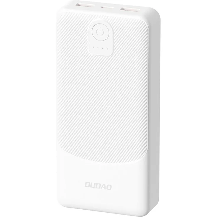 Dudao K10Pro Powerbank 20.000 mAh, 2 x USB-A mit 2,4 A Schnellladung – weiß