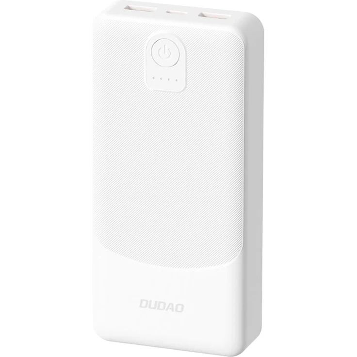 Dudao K10Pro Powerbank 20.000 mAh, 2 x USB-A mit 2,4 A Schnellladung – weiß