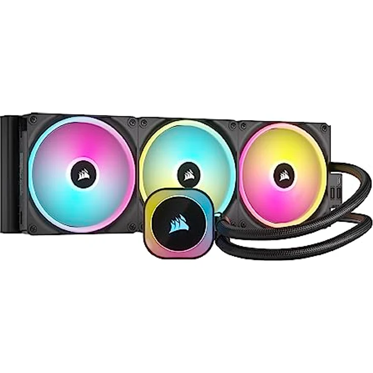 CORSAIR iCUE LINK H170i RGB Flüssig-CPU-Kühler - 420mm AIO - QX140 RGB-Lüfter - Passend Für Intel® LGA 1700, AMD® AM5 - iCUE LINK System Hub Enthalten - Schwarz – Bild 1