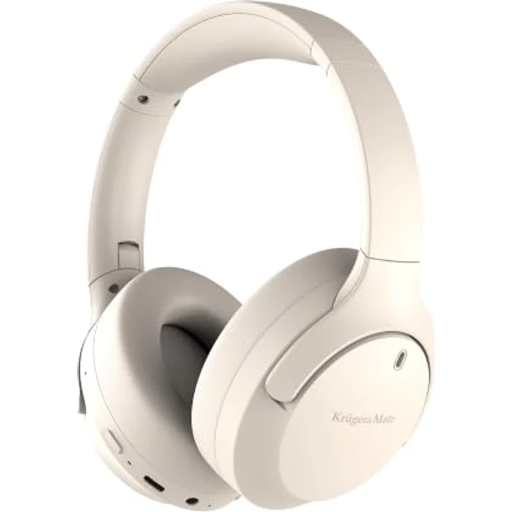 Krüger&Matz Street 4, Kabellose Over-Ear-Kopfhörer mit Mikrofon, ANC, Bluetooth 5.4, beige – Bild 2