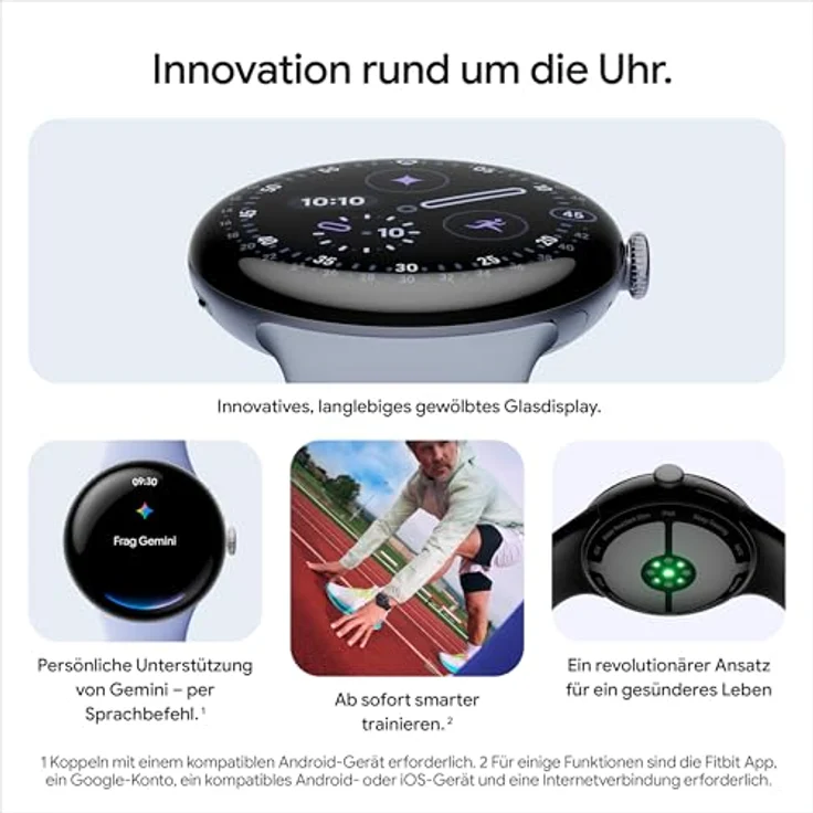 Google Pixel Watch 4 (45 mm), Android-Smartwatch mit Gesundheits- und Fitness-Tracking, Aluminiumgehäuse Matte Black, Sportarmband Obsidian, WLAN – Bild 5