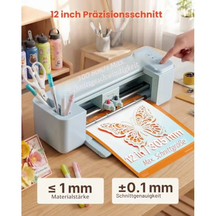 VEVOR Vinylschneidemaschine 30 cm, Schneideplotter mit Tastensteuerung, kompatibel mit Mac/Windows/Android/iOS, ideal für Bastelarbeiten und Wohnaccessoires – Bild 2