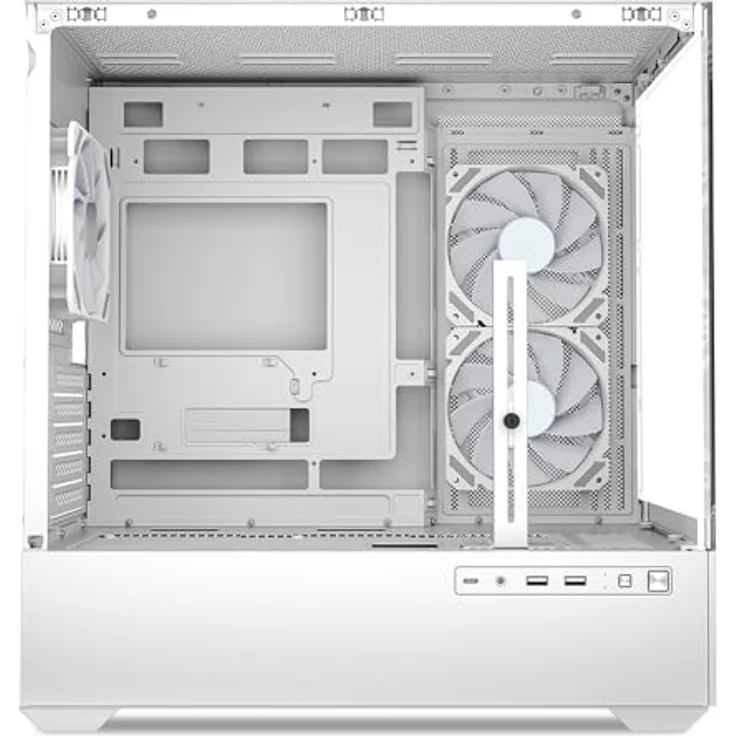 Sharkoon MK6 RGB PC Gehäuse, Micro-ATX, Weiß mit Glasoptik und idealen Airflow – Bild 5
