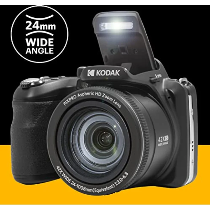 KODAK Pixpro Astro Zoom AZ425 Digitalkamera Bridge, 42 x optischer Zoom, 24 mm Weitwinkel, 20 Megapixel, LCD 3, Full HD 1080p, Li-Ion-Akku, Schwarz – Bild 5