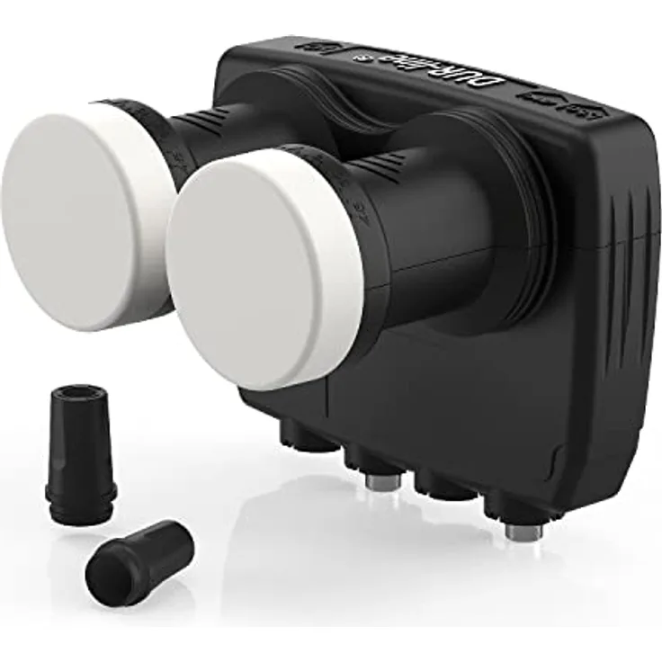 DUR-line 6° Monoblock Twin LNB - Astra 19,2°E + Hotbird 13°E - 2 Teilnehmer & 2 Satelliten (MB6-TW) - Doppel-LNC mit integriertem DiSEqC - Full HD, 4K, 8K, 3D - Wetterfest + Mobilfunk-Abschirmung
