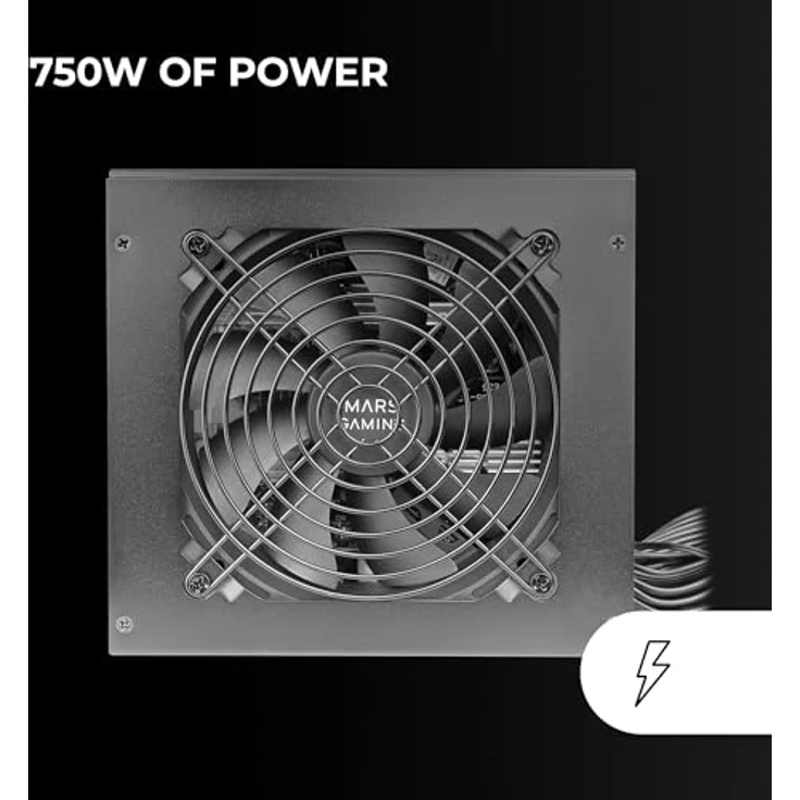 Mars Gaming MPB750S, ATX ARGB Netzteil 750W, 80Plus Bronze, 90% Effizienz, 120mm AI-RPM Lüfter, ARGB MB Steuerung, DC-DC und SMD Technologien, Schwarz – Bild 2