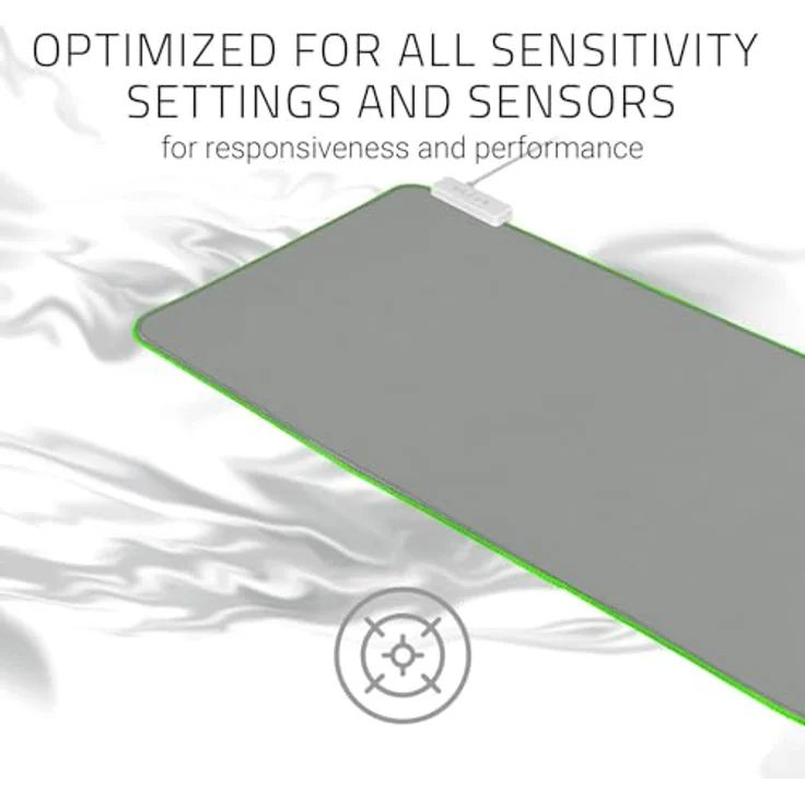 Razer Goliathus Extended Chroma Mercury - Extra große weiche XXL Gaming Maus-Matte mit RGB Beleuchtung (Kabelhalterung, Stoff-Oberfläche, gesteppter Rand, optimiert für alle Mäuse) Weiß – Bild 5