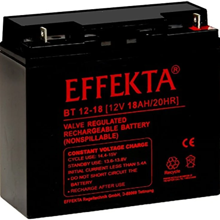 Effekta BT12-18 12V 18Ah Blei Akku / Blei-Vlies Akku AGM VRLA – Bild 1