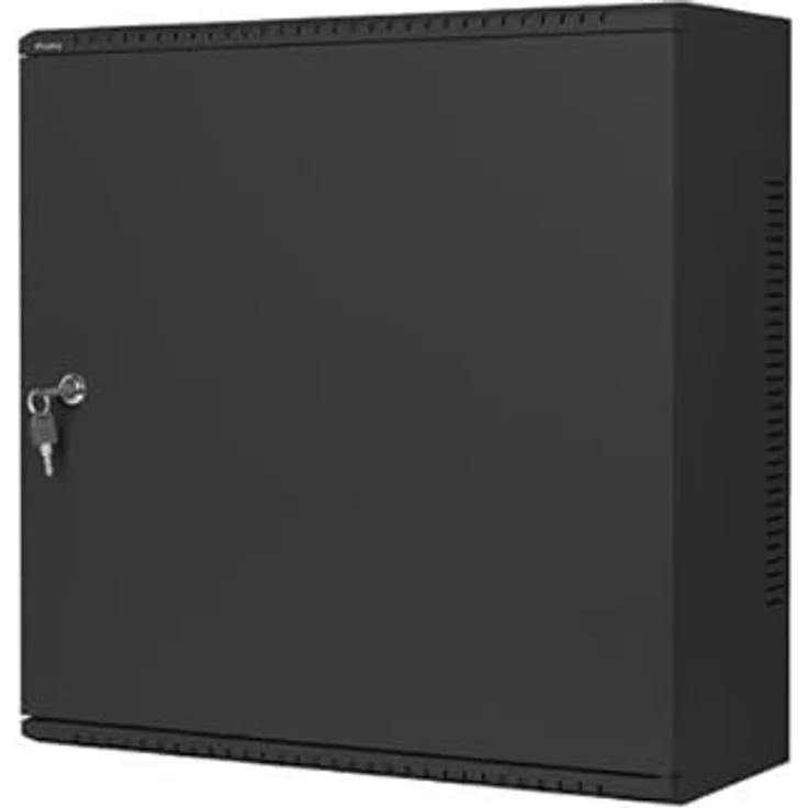 Lanberg SZAFA INSTALACYJNA RACK WISZĄCA 19 Zoll, 6U+3U, 540x200 mm, niskoprofilowa, schwarz, max. Tragfähigkeit 60 kg, abschließbar, IP20 – Bild 1
