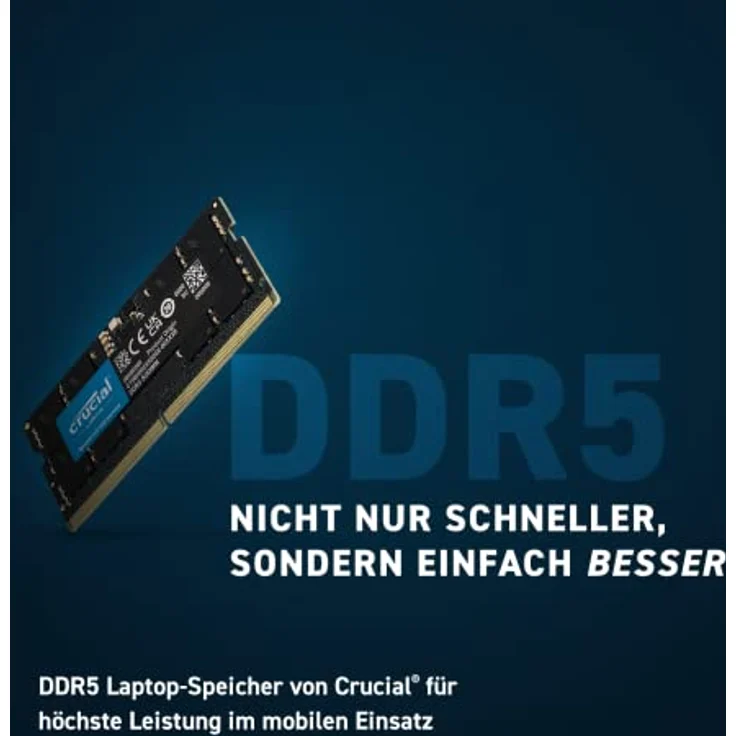 Crucial RAM 32GB Kit (2x16GB) DDR5 4800MHz CL40 Laptop-Speicher CT2K16G48C40S5 – Bild 2