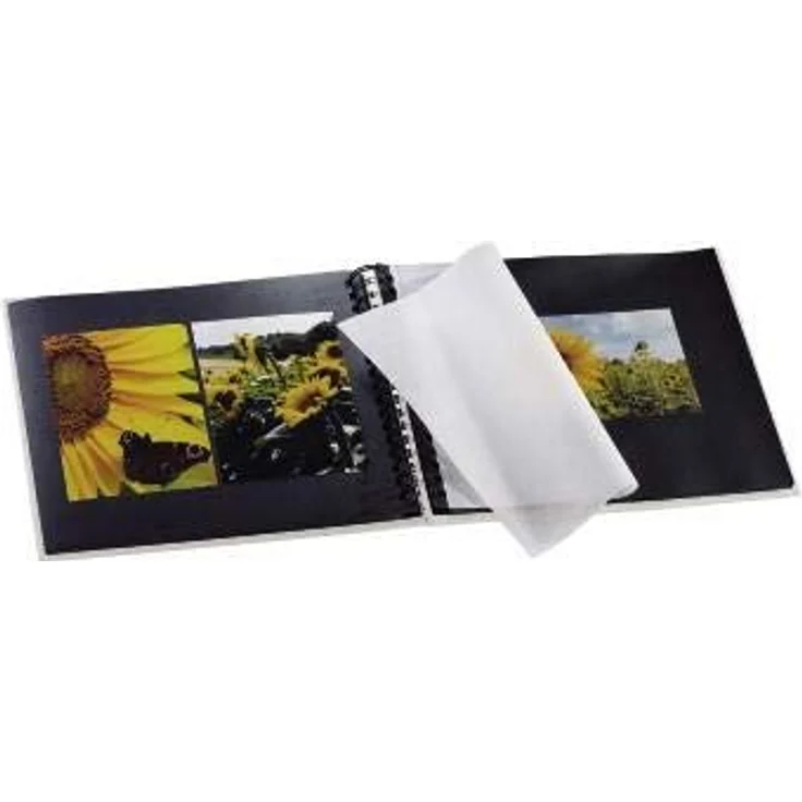 Hama Fotoalbum, 28 x 24 cm, 50 schwarze Seiten, 25 Blatt, mit Ausschnitt für Bildeinschub, Fotobuch kreide – Bild 2