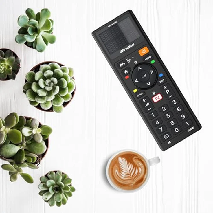 Meliconi TLC Solar TV-Infrarot-Fernbedienung, universelle Kompatibilität für verschiedene TV-Marken, Schwarz – Bild 4