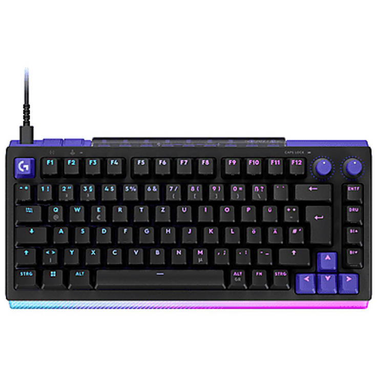 LOGITECH G512 X 75, Gaming Tastatur, kabelgebunden, DUAL SWAP Funktion, LIGHTSYNC RGB, Schwarz
