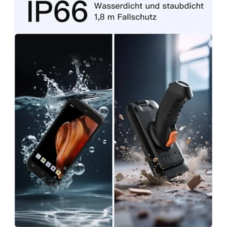 Inateck Android 12 PDA Barcode Scanner SE4710, 6" Touchscreen, IP66, 1D/2D, Pistolengriff, 6500mAh, Bluetooth 5.0, Wi-Fi 6 & 4G, für Einzelhandel und Logistik – Bild 5