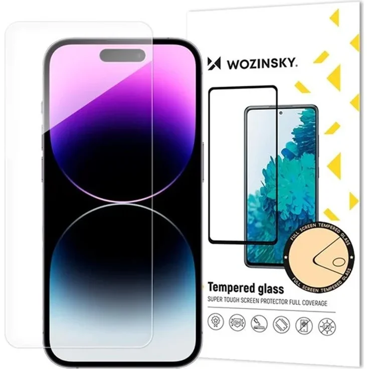 Wozinsky Gehärtetes Glas für iPhone 15 Pro, 9H-Härte, stoß- und kratzfest, einfach zu montieren