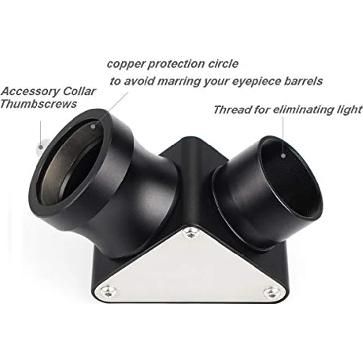 SVBONY 3,8 cm (1,25 Zoll) 90° vollbeschichtetes Prisma Astronomisches Teleskop 31,7 mm Zenith Diagonal-Spiegel für Refraktor und Cassegrain-Teleskope, Fully-Metal, 1.25 inch – Bild 3